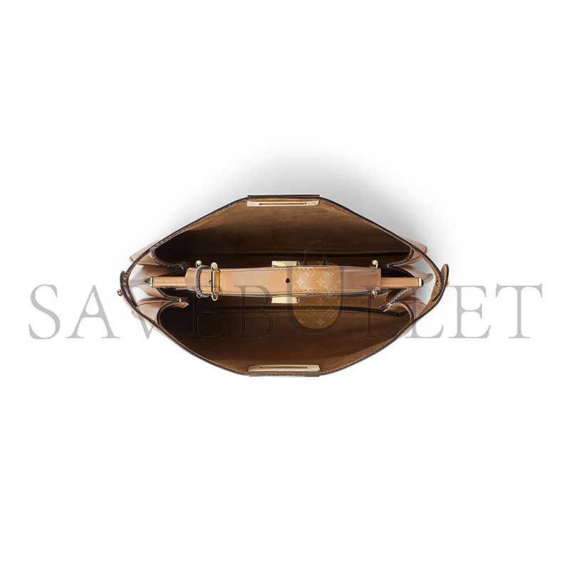 F**di peekaboo soft medium cappuccino-colored leather bag 8bn353aovhf19p8 (33*25.5*10cm)